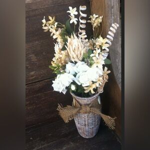Coastal Basket Vase Handmade by me